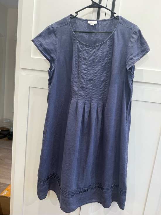 J. Jill Dresses & Skirts - J. Jill Blue Short-Sleeve Linen Dress